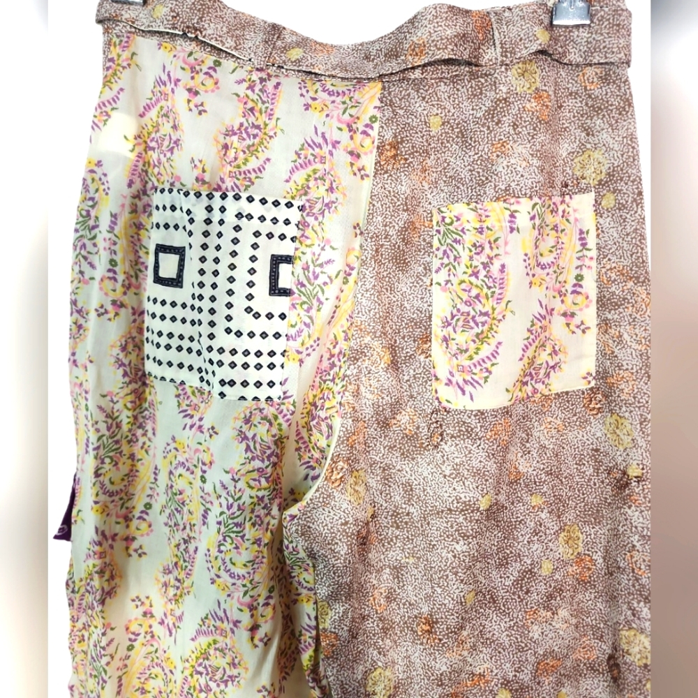 Zara Patchwork Cotton Women's Pants. XS - Picture 8 of 14